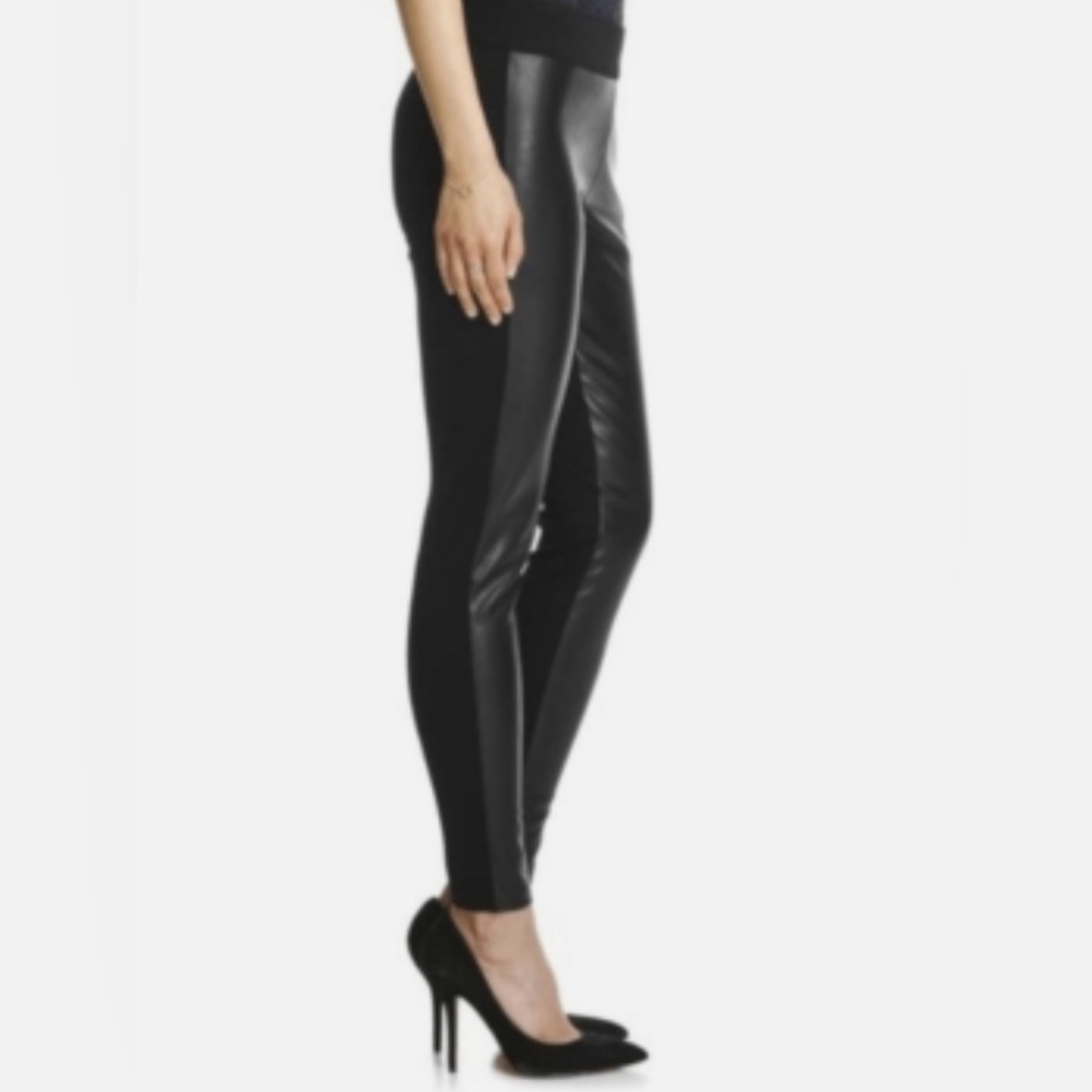Joe Fresh Black Leather Accent Leggings